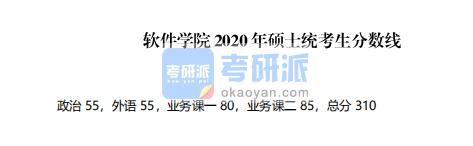 2020年同濟大學(xué)軟件學(xué)院碩士研究生統(tǒng)考分數(shù)線